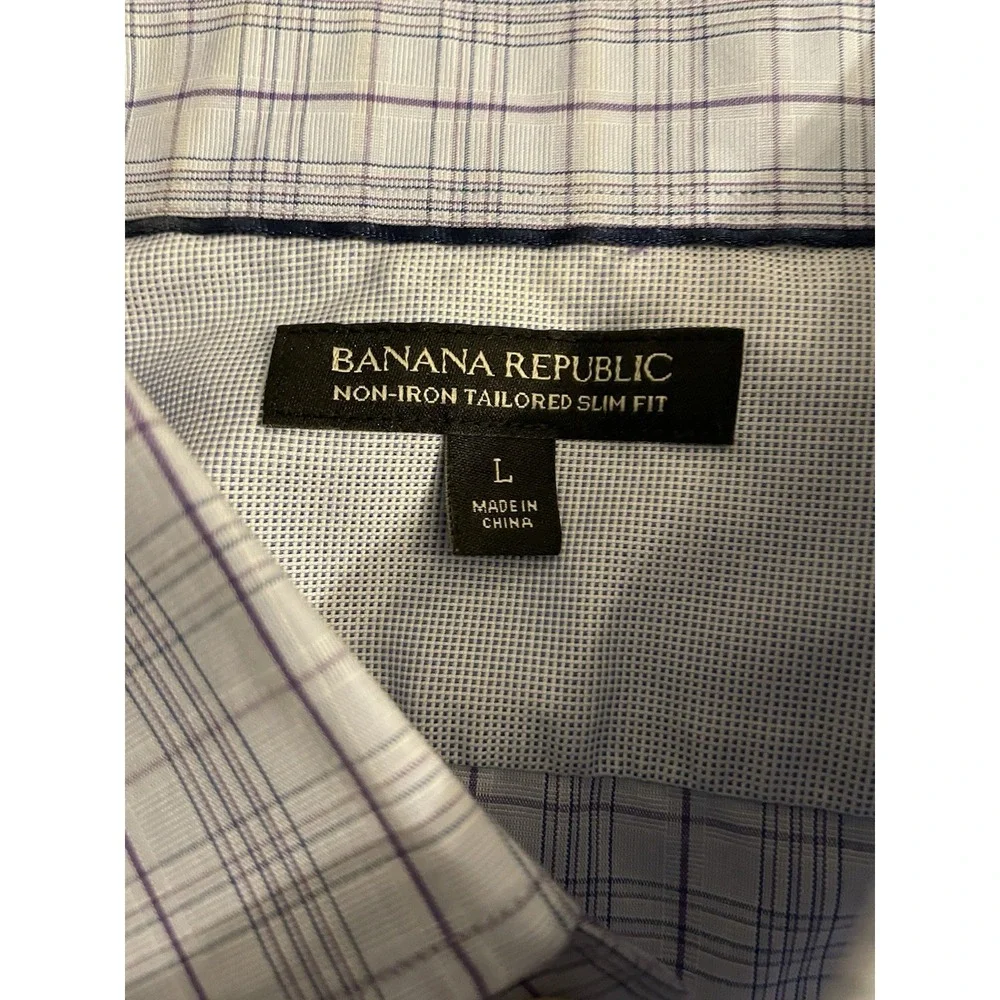Banana Republic Long Sleeve Button Up Shirt Multi Color Plaid Slim Large JBHS